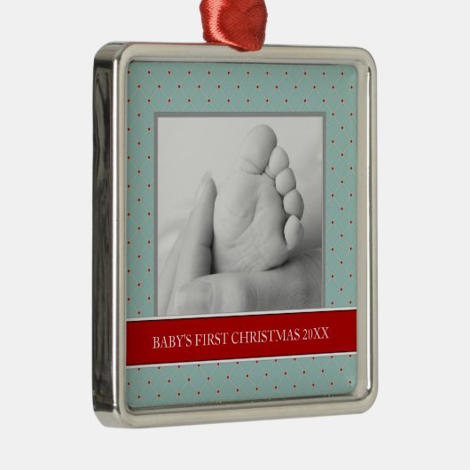 ベビーの初めてのクリスマスフォトホリデーオーナメント メタルオーナメント (右)