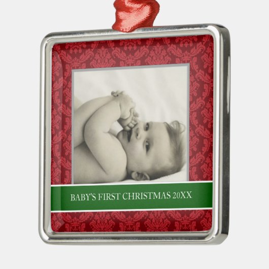 ベビーの初めてのクリスマスフォトホリデーオーナメント メタルオーナメント (左)