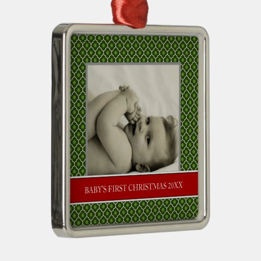 ベビーの初めてのクリスマスフォトホリデーオーナメント メタルオーナメント (右)