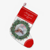 ベビーの初めてのクリスマスフォトレッド スモールクリスマスストッキング (正面 (吊り時))