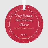 ベビーの初めてのクリスマスフォト水玉模様新しい親 オーナメント (裏面)