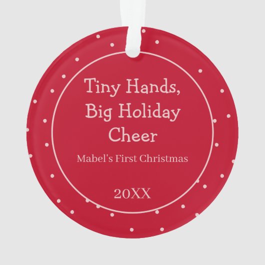 ベビーの初めてのクリスマスフォト水玉模様新しい親 オーナメント (裏面)