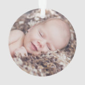 ベビーの初めてのクリスマスブルーボウキープサケ オーナメント (裏面)