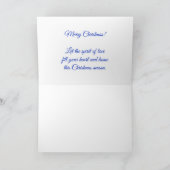 ベビーの初めてのクリスマスブルー – ベビーの写真 カード (内部)