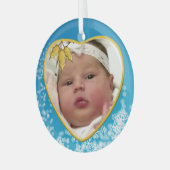 ベビーの初めてのクリスマスヘイルームハート ガラスオーナメント (正面左)