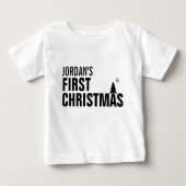 ベビーの初めてのクリスマスベビーツチュボディスーツ ベビーTシャツ (正面)