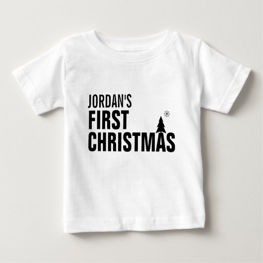 ベビーの初めてのクリスマスベビーツチュボディスーツ ベビーTシャツ (正面)