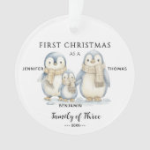 ベビーの初めてのクリスマスペンギン三科 オーナメント (正面)