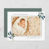 ベビーの初めてのクリスマスホリデーフォトカード シーズンカード (正面/裏面)