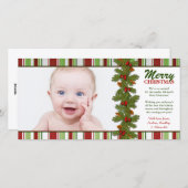 ベビーの初めてのクリスマスホリデーフォトカード シーズンカード (正面/裏面)