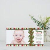 ベビーの初めてのクリスマスホリデーフォトカード シーズンカード (スタンド正面)