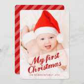 ベビーの初めてのクリスマスホリデーフォトカード シーズンカード (正面/裏面)