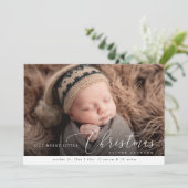 ベビーの初めてのクリスマスホリデーベビー誕生写真 案内状 (スタンド正面)