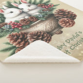 ベビーの初めてのクリスマスボウルに2つのバンニー シェルパブランケット (3/4)