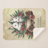 ベビーの初めてのクリスマスボウルに2つのバンニー シェルパブランケット (正面(横))