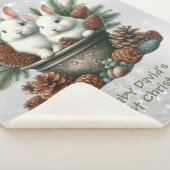 ベビーの初めてのクリスマスボウルに2つのバンニー シェルパブランケット (3/4)