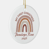 ベビーの初めてのクリスマスボホレインボー セラミックオーナメント (右)