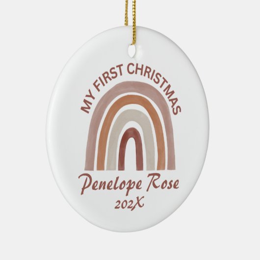 ベビーの初めてのクリスマスボホレインボー セラミックオーナメント (右)