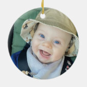 ベビーの初めてのクリスマスボーイスロス2サイド写真 セラミックオーナメント (裏面)