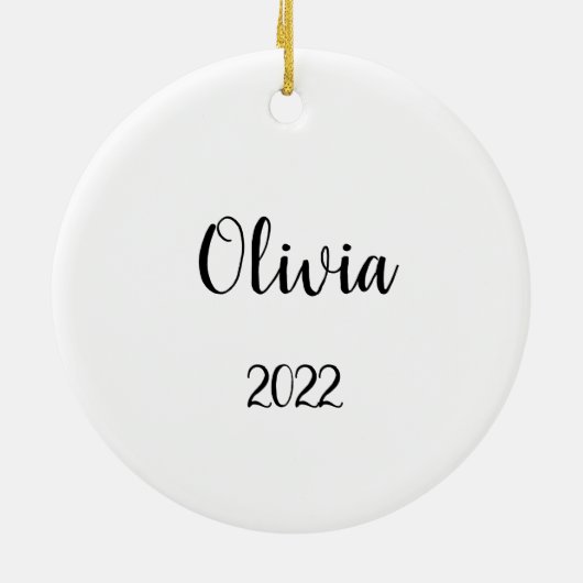 ベビーの初めてのクリスマスマーメイドガール名前をカスタムする セラミックオーナメント (裏面)