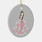 ベビーの初めてのクリスマスマーメイドマムガールカスタム セラミックオーナメント (右)