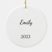 ベビーの初めてのクリスマスマーメイドマムガールカスタム セラミックオーナメント (裏面)