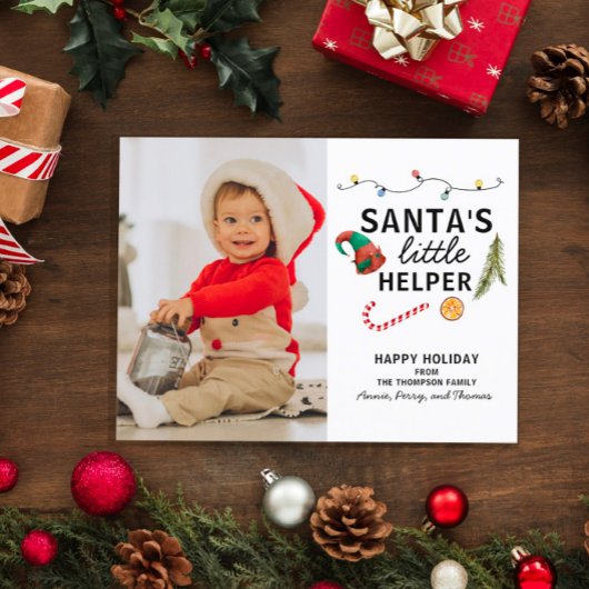 ベビーの初めてのクリスマスモダンかわいいポストカード シーズンポストカード