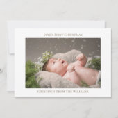 ベビーの初めてのクリスマスモダンシンプルフォトカード ノートカード (正面)