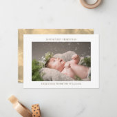 ベビーの初めてのクリスマスモダンシンプルフォトカード ノートカード (正面/裏面インサイチュ)