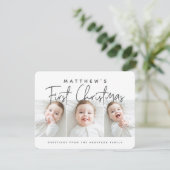 ベビーの初めてのクリスマスモダンシンプル3枚の写真 シーズンカード (スタンド正面)