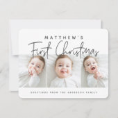 ベビーの初めてのクリスマスモダンシンプル3枚の写真 シーズンカード (正面)