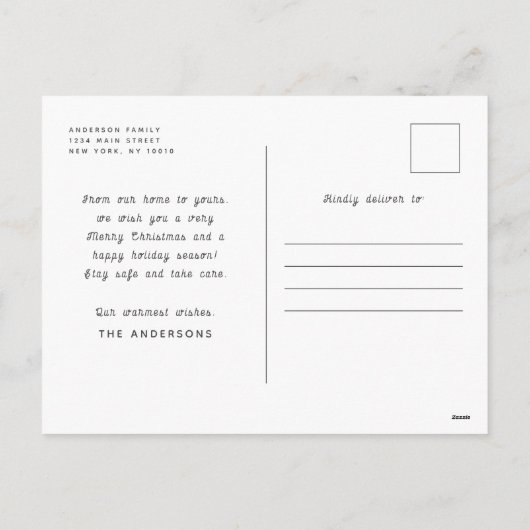 ベビーの初めてのクリスマスモダンシンプル3枚の写真 シーズンポストカード (裏面)