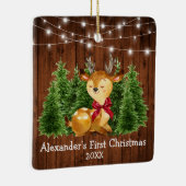 ベビーの初めてのクリスマスライトディアレッドボウ セラミックオーナメント (右)