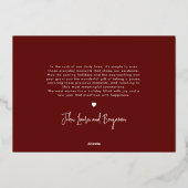 ベビーの初めてのクリスマスレトロタイポグラフィ1写真 箔シーズンカード (裏面)