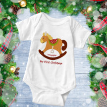 ベビーの初めてのクリスマスロッキングホース