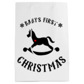 ベビーの初めてのクリスマスロッキングホース ミディアムペーパーバッグ (裏面)