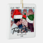 ベビーの初めてのクリスマス三家カスタム門 セラミックオーナメント (右)
