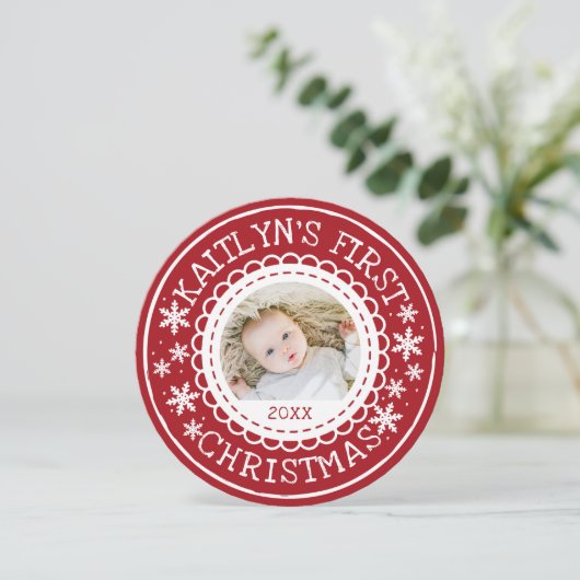 ベビーの初めてのクリスマス休日の誕生発表 シーズンカード (スタンド正面)