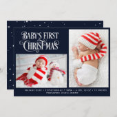 ベビーの初めてのクリスマス休暇の誕生の発表 シーズンカード (正面/裏面)