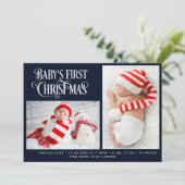 ベビーの初めてのクリスマス休暇の誕生の発表 シーズンカード (スタンド正面)