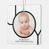 ベビーの初めてのクリスマス個人用写真 セラミックオーナメント (左)