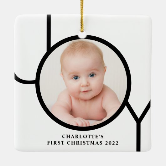 ベビーの初めてのクリスマス個人用写真 セラミックオーナメント (裏面)