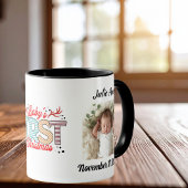 ベビーの初めてのクリスマス写真の個人用設定 マグカップ