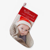 ベビーの初めてのクリスマス写真の名前 スモールクリスマスストッキング (正面 (吊り時))
