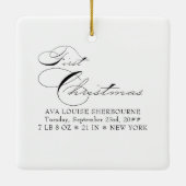 ベビーの初めてのクリスマス写真エレガント書 セラミックオーナメント (裏面)