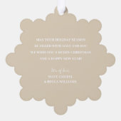 ベビーの初めてのクリスマス写真オンアイボリー紙 オーナメントカード (裏面)