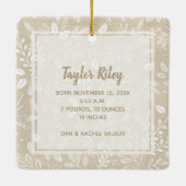 ベビーの初めてのクリスマス写真オンアイボリー セラミックオーナメント (裏面)