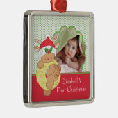 ベビーの初めてのクリスマス写真オーナメントトナカイ メタルオーナメント (右)