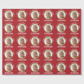 ベビーの初めてのクリスマス写真名前をカスタムすると年 ラッピングペーパー (フラット)