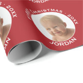 ベビーの初めてのクリスマス写真名前をカスタムすると年 ラッピングペーパー (ロールコーナー)